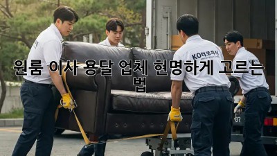 원룸 이사, 용달 업체 현명하게 고르는 법